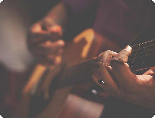 Artist playing instrument